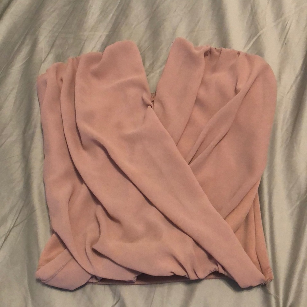 Structured V neck crop top